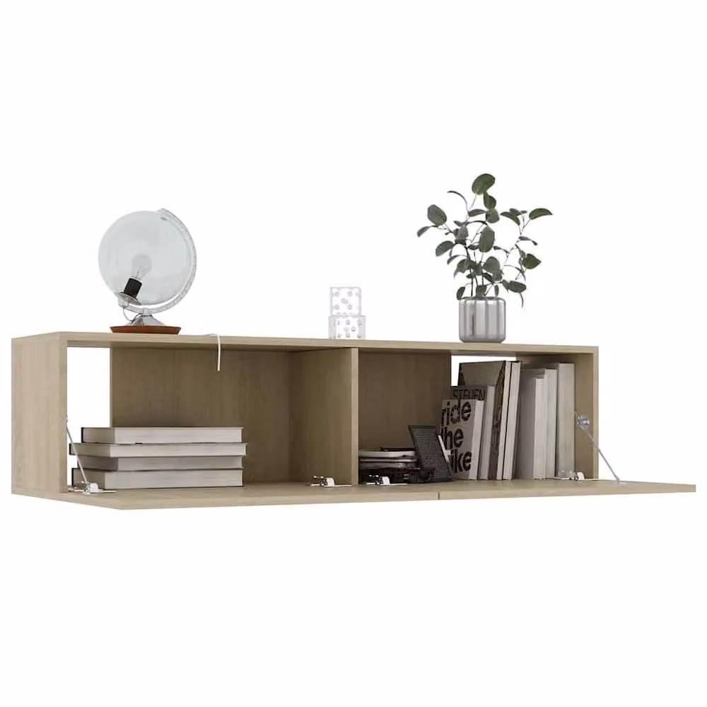 Berkfield Home Wall Mounted TV Cabinet in Brown and Multicolour, W/D/H: 120 x 30 x 30 cm – 2