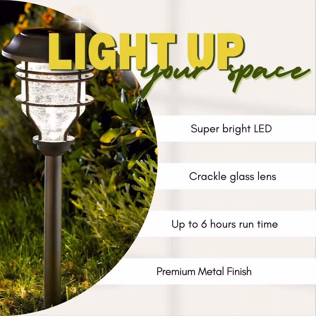 Marco Paul Large Solar Crackle Ball Stake Light in Silver – 4