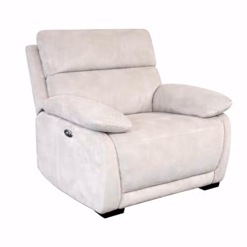 Furnishings For Less UK Piccadilly Electric Recliner Armchair in Beige Fabric