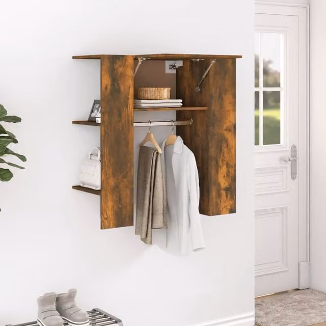 Berkfield Home Modern Hallway Cabinet in Smoked Oak Brown, W/D/H: 97.5 x 37 x 99 cm