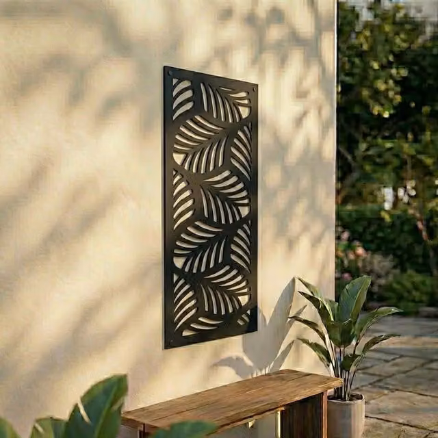 Laser Hut Weasel Mint Metal Wall Art in Black with Animal and Floral Designs