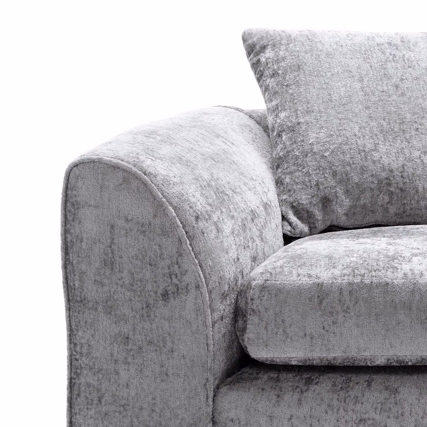 Abakus Direct Harriet 2 Seater Sofa in Light Grey Crushed Chenille Fabric – 3
