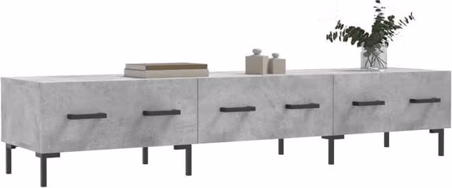 Berkfield Home Industrial TV Cabinet in Concrete Grey, W/D/H: 150 x 36 x 30 cm