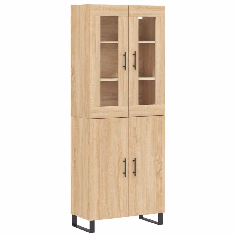 Berkfield Home Sonoma Oak Highboard in Light Brown, W/D/H: 69.5 x 34 x 180 cm – 3