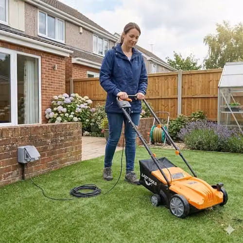 Lazy Tools Electric Artificial Grass Brush Sweeper in Orange with Collection Bag – 4