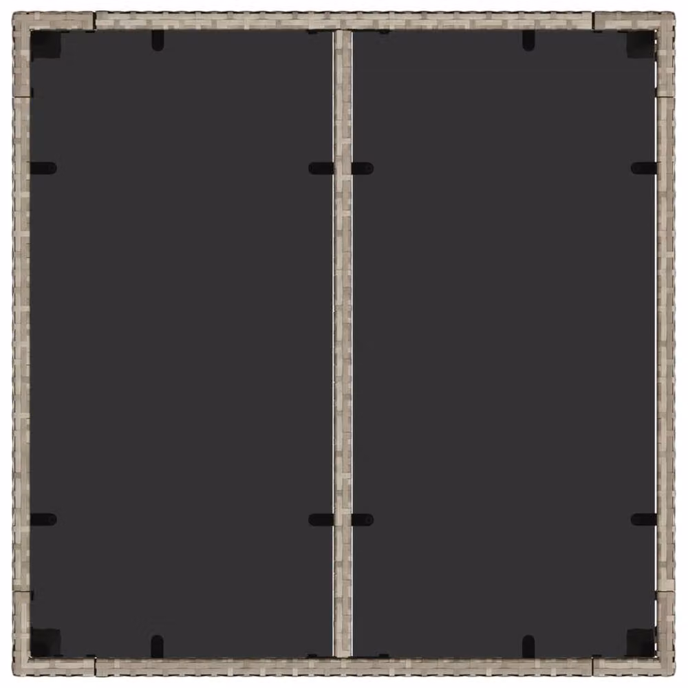 Berkfield Home Square Garden Table with Glass Top in Light Grey, W/D/H: 90 x 90 x 75 cm – 4