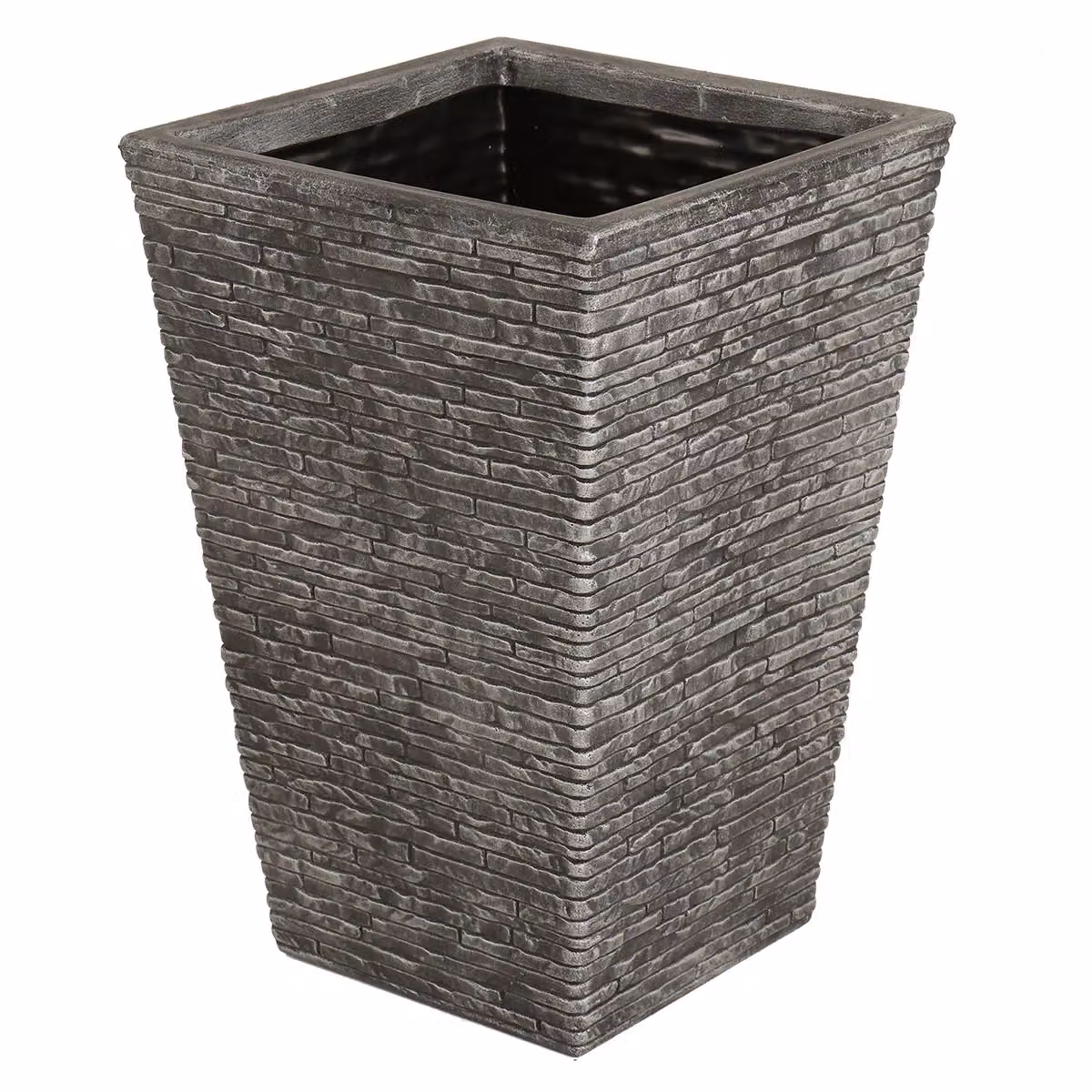 Charles Bentley Pair of Tall Grey Plastic Slate Planter Tubs, Diameter: 30 cm – 3
