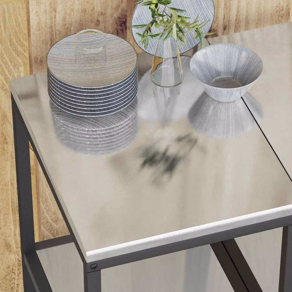Berkfield Home Kitchen Storage Shelf in Silver Galvanised Steel – 3