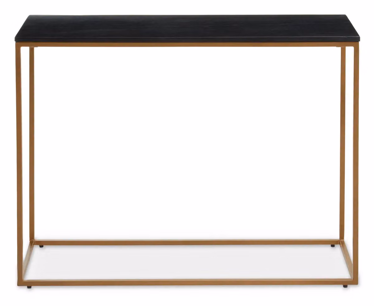 Orsina Black Marble and Gold Geometric Modern Console Table, W/D/H: 100 x 35 x 76 cm – 2