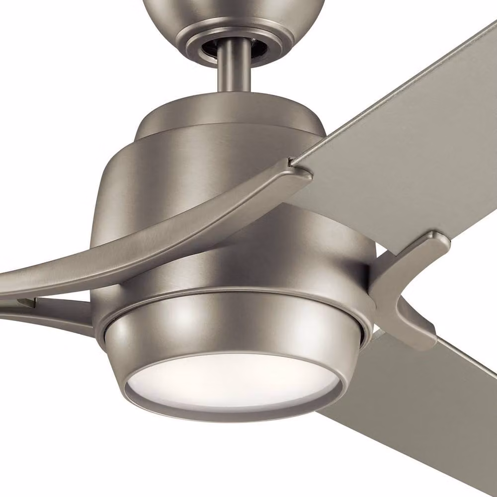 Kichler Zeus 3 Blade Ceiling Fan with LED Light and Remote Control in Silver – 2