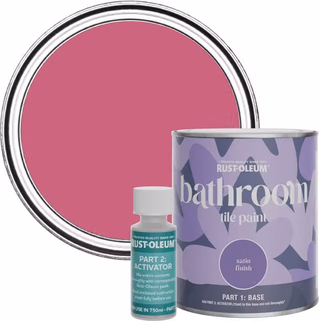 Rust-Oleum Bathroom Tile Paint in Satin Finish, Pink, 0.75 l