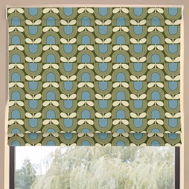 Orla Kiely Striped Tulip Made To Measure Blackout Roman Blind in Bancha Multicolour