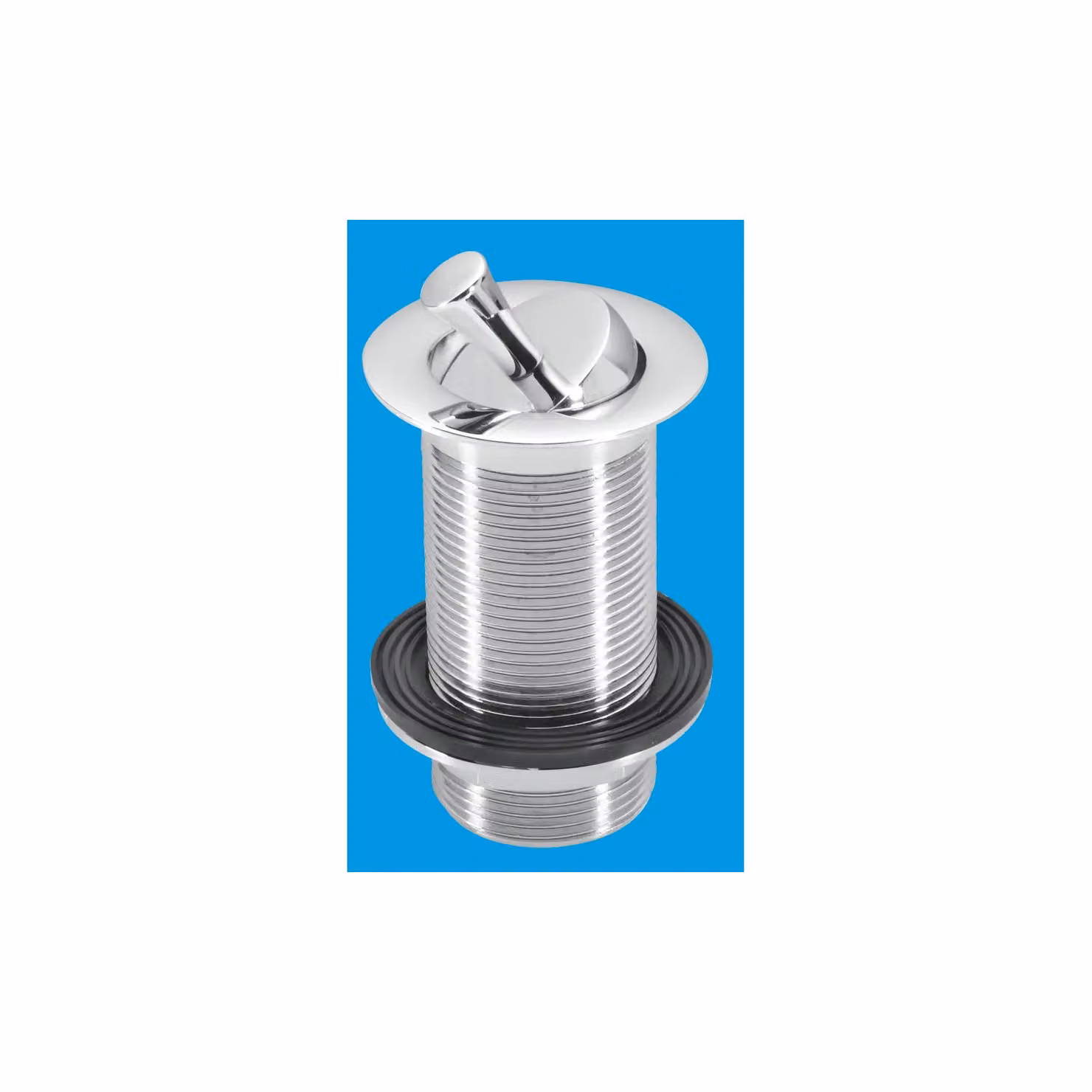 McAlpine 1.25" Chrome Plated Brass Basin Waste with Swivel Handle Plug in Silver – 2