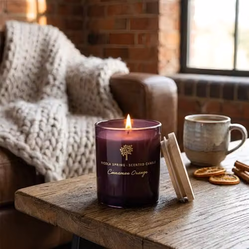 Nicola Spring Cinnamon and Orange Scented Soy Wax Candle Gift Set, 3 x 130g – 5