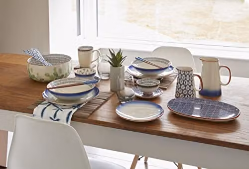 Mikasa Drift Ceramic Salad Bowl in Blue and Green, Diameter: 24 cm – 3