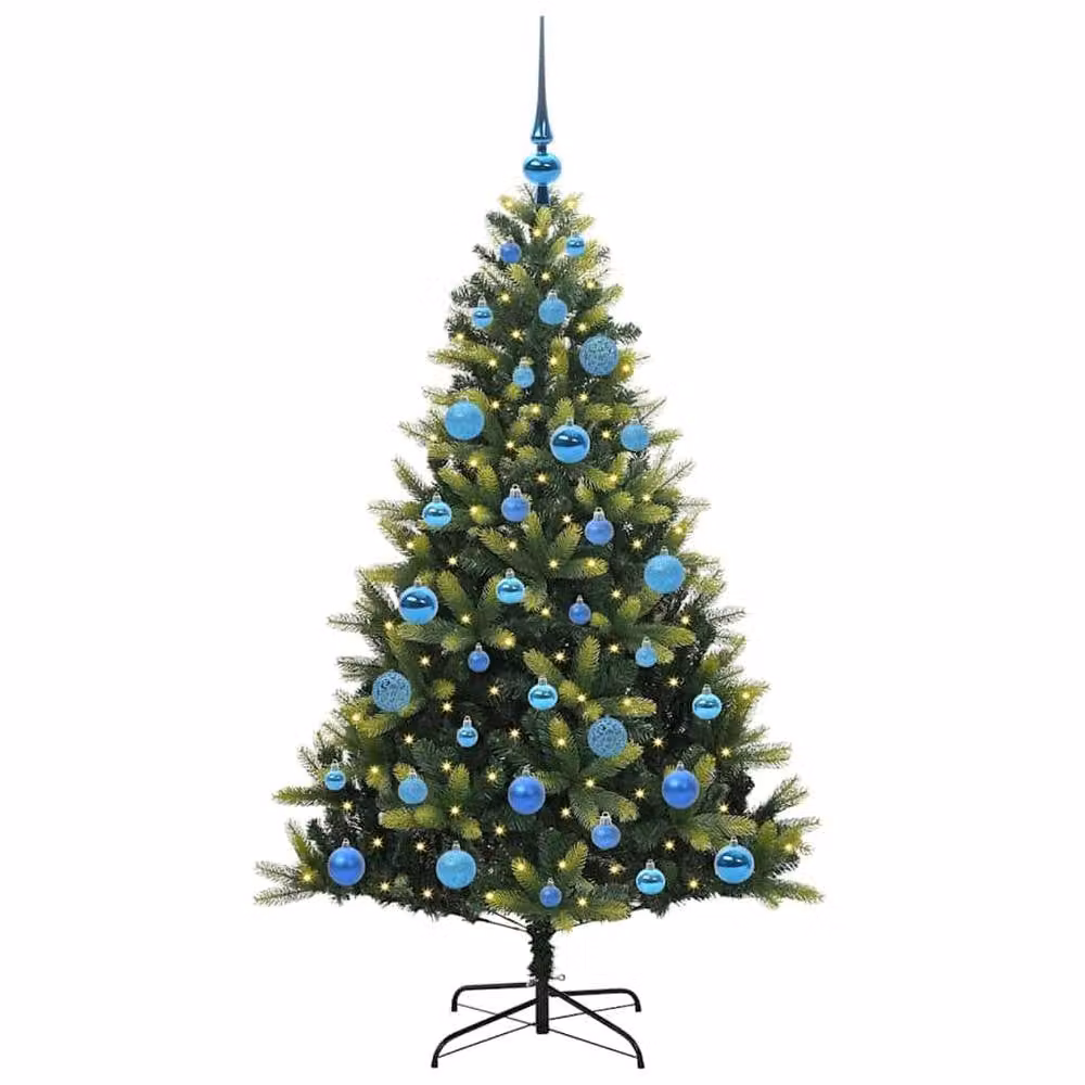 Berkfield Home Artificial Hinged Green Christmas Tree with 150 LEDs, Height: 150 cm – 3