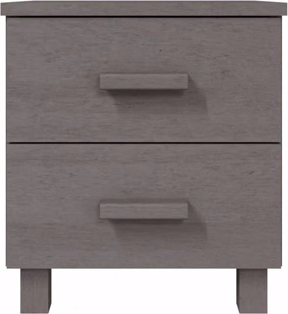 Berkfield Home HAMAR Decorative Bedside Cabinet, Light Grey, W: 40 cm, D: 35 cm, H: 44.5 cm