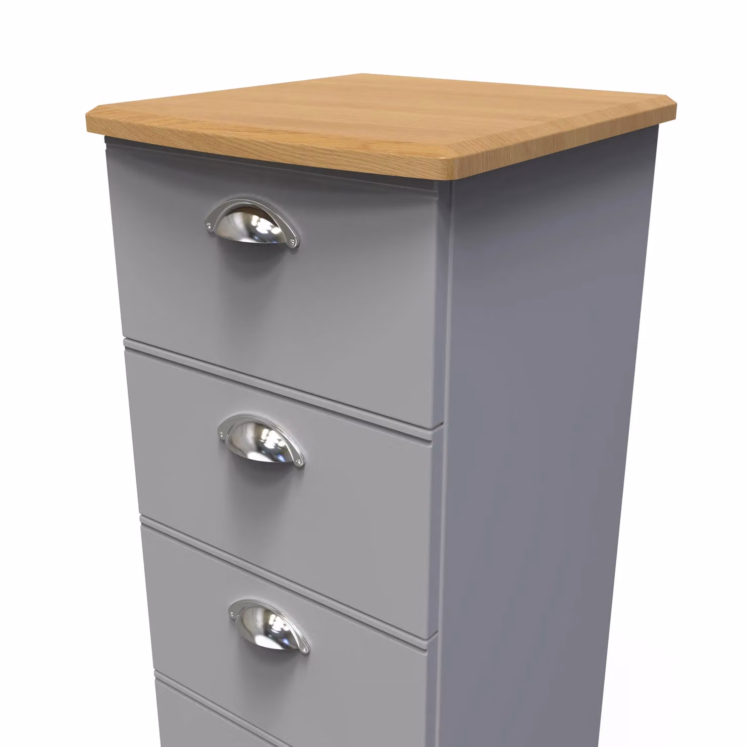 2 U Albert 4 Drawer Tall Bedside Chest in Grey – 3