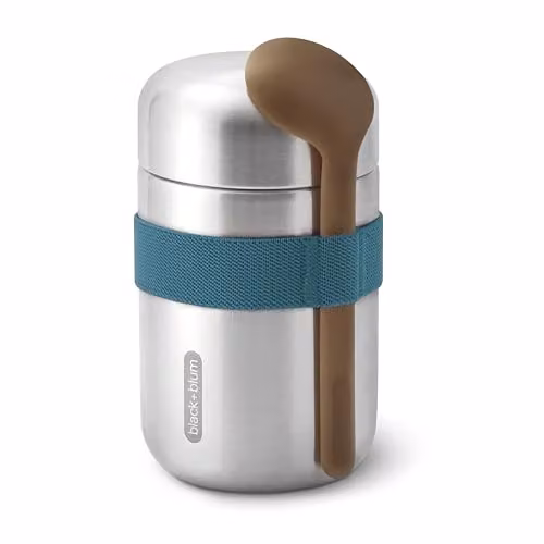 Black + Blum Vacuum Insulated Stainless Steel Food Flask, Leakproof, 400ml, Silver – 1