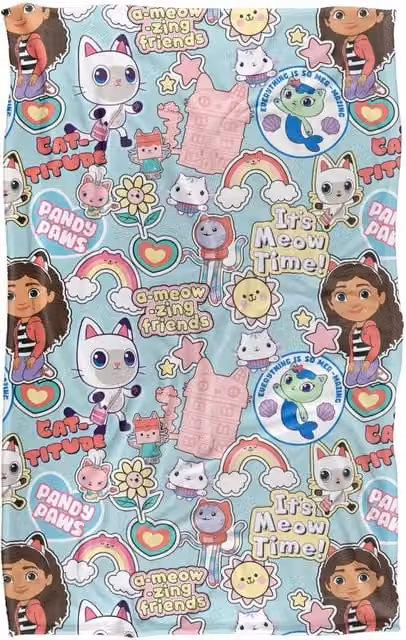 NBCU Gabby's Dollhouse Gabby Cat Super Soft Multicolour Throw Blanket