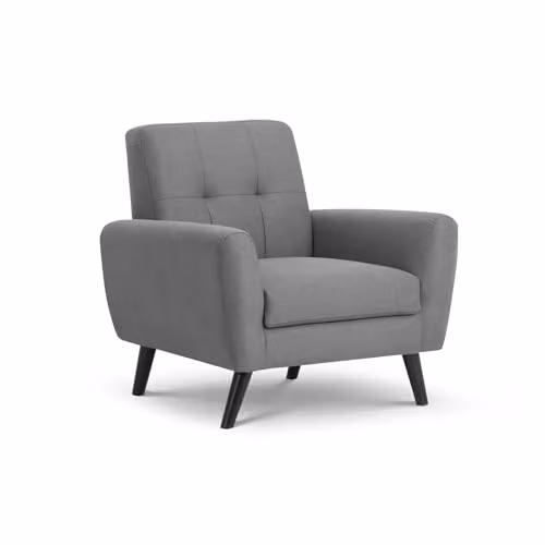 Julian Bowen Monza Grey Fabric Armchair with Solid Wood Frame – 1