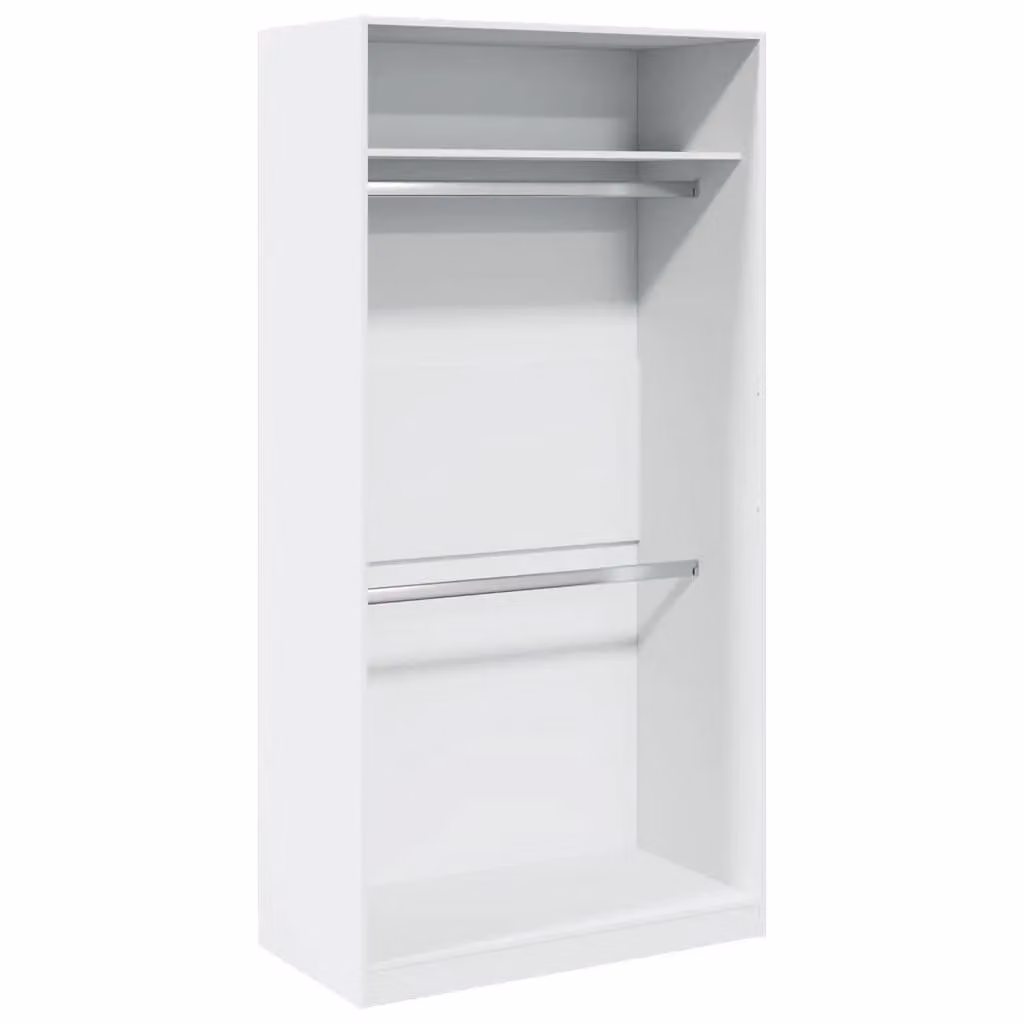 Berkfield Home White Minimalist Wardrobe with Hinged Doors, W/D/H: 100 x 50 x 200 cm – 2