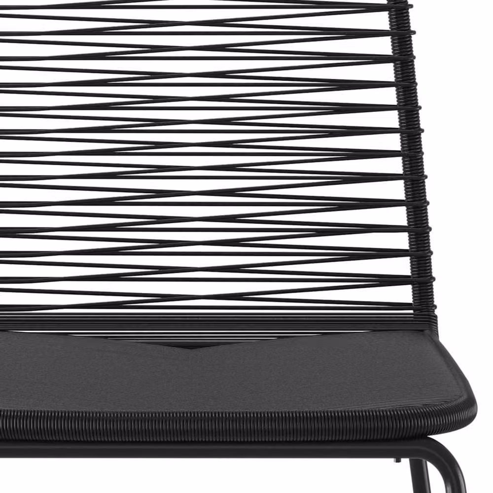 Berkfield Home Set of 4 Black Poly Rattan Outdoor Chairs with Armrests – 3