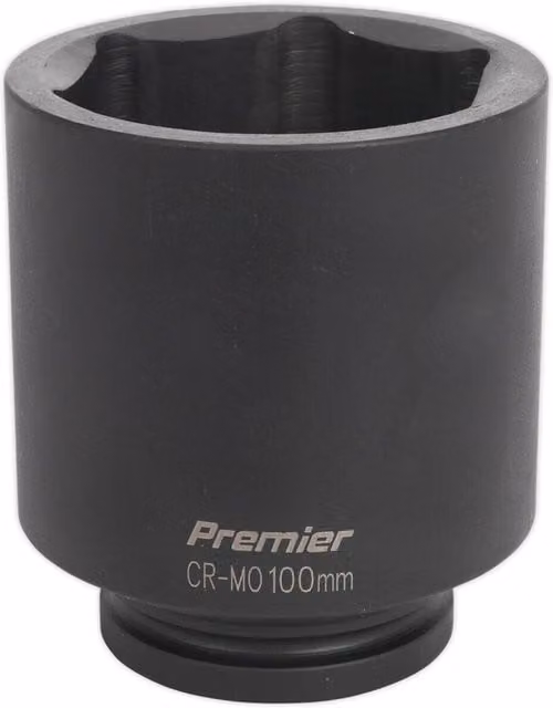Loops 100mm Forged Deep Impact Socket, 1 Inch Sq Drive, Black Chrome Molybdenum Wrench Socket