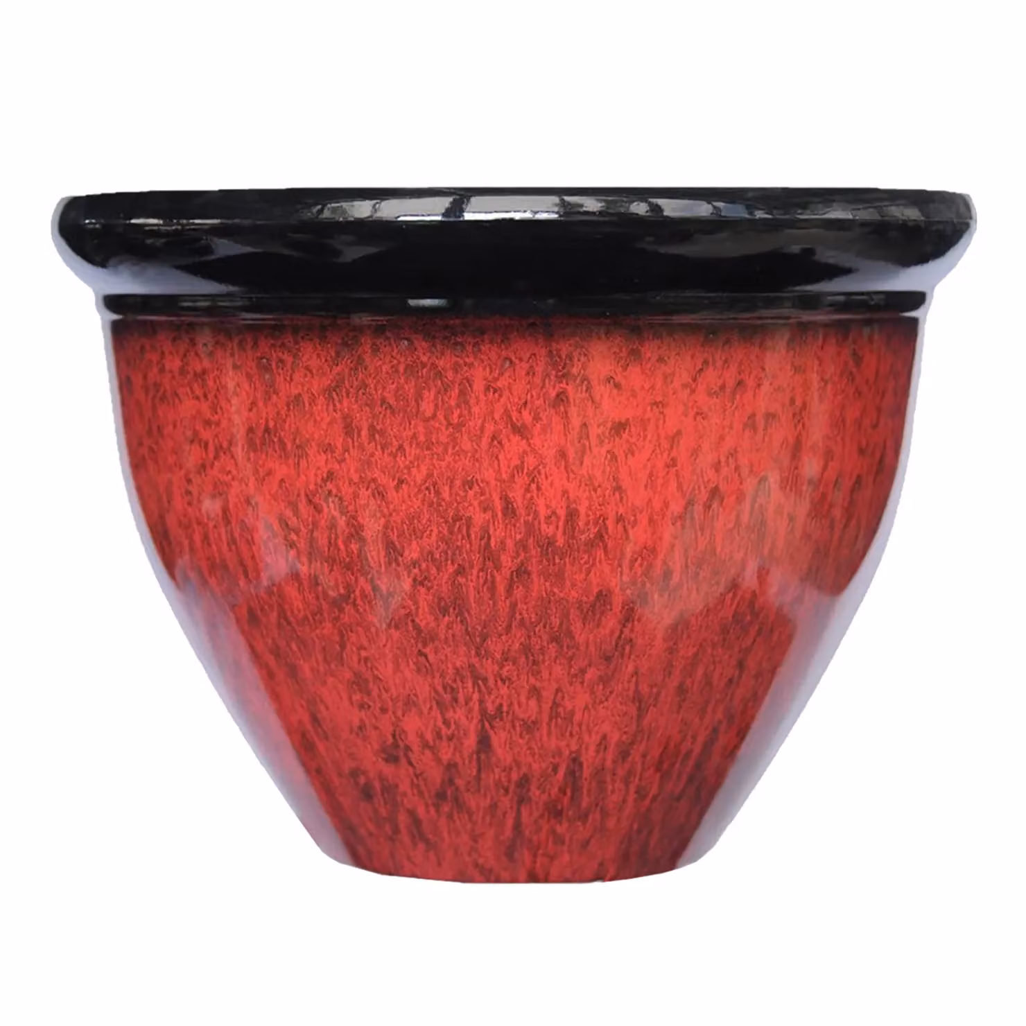 Simpa Drip Glaze Two Tone Red Plastic Planter Set of 2 Small – 2