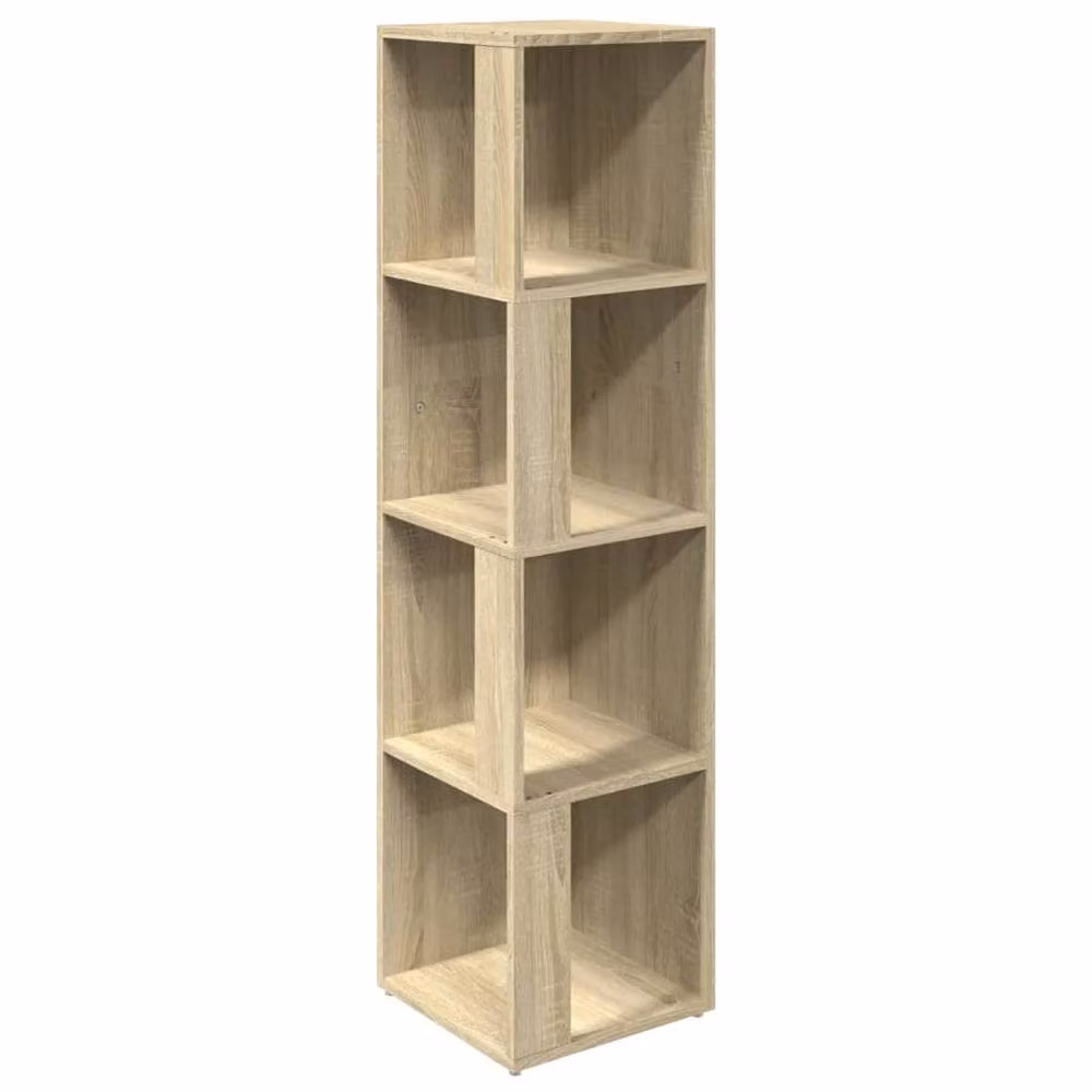 Berkfield Home Modern Corner Cabinet in Sonoma Oak and Beige, W/D/H: 33 x 33 x 132 cm – 2