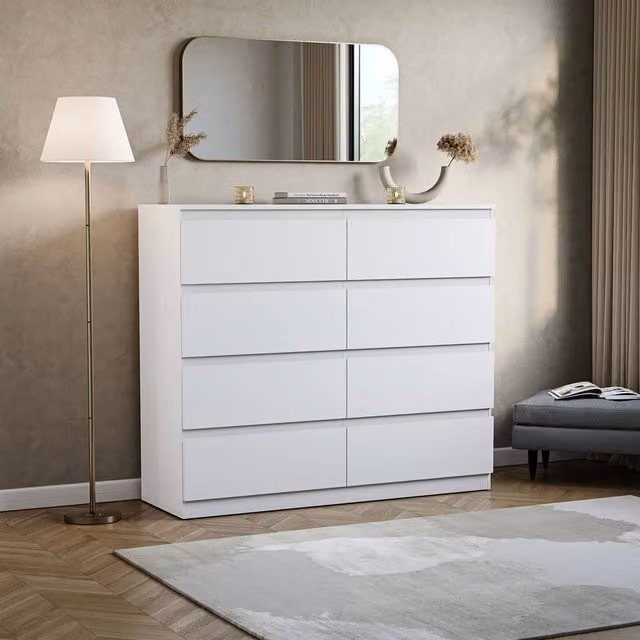 HD Designs Denver 8 Drawer Chest of Drawers in White