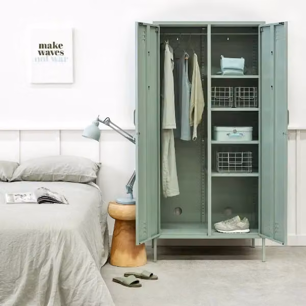 Mustard Made The Twinny Storage Locker in Sage Green, H 183 x W 85 x D 50 cm – 2