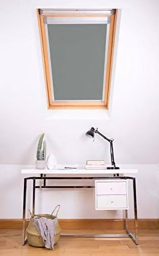 Bloc Blinds Blockout Skylight Blind for Velux Roof Windows, Pewter Grey, W: 37 cm, H: 98 cm – 2