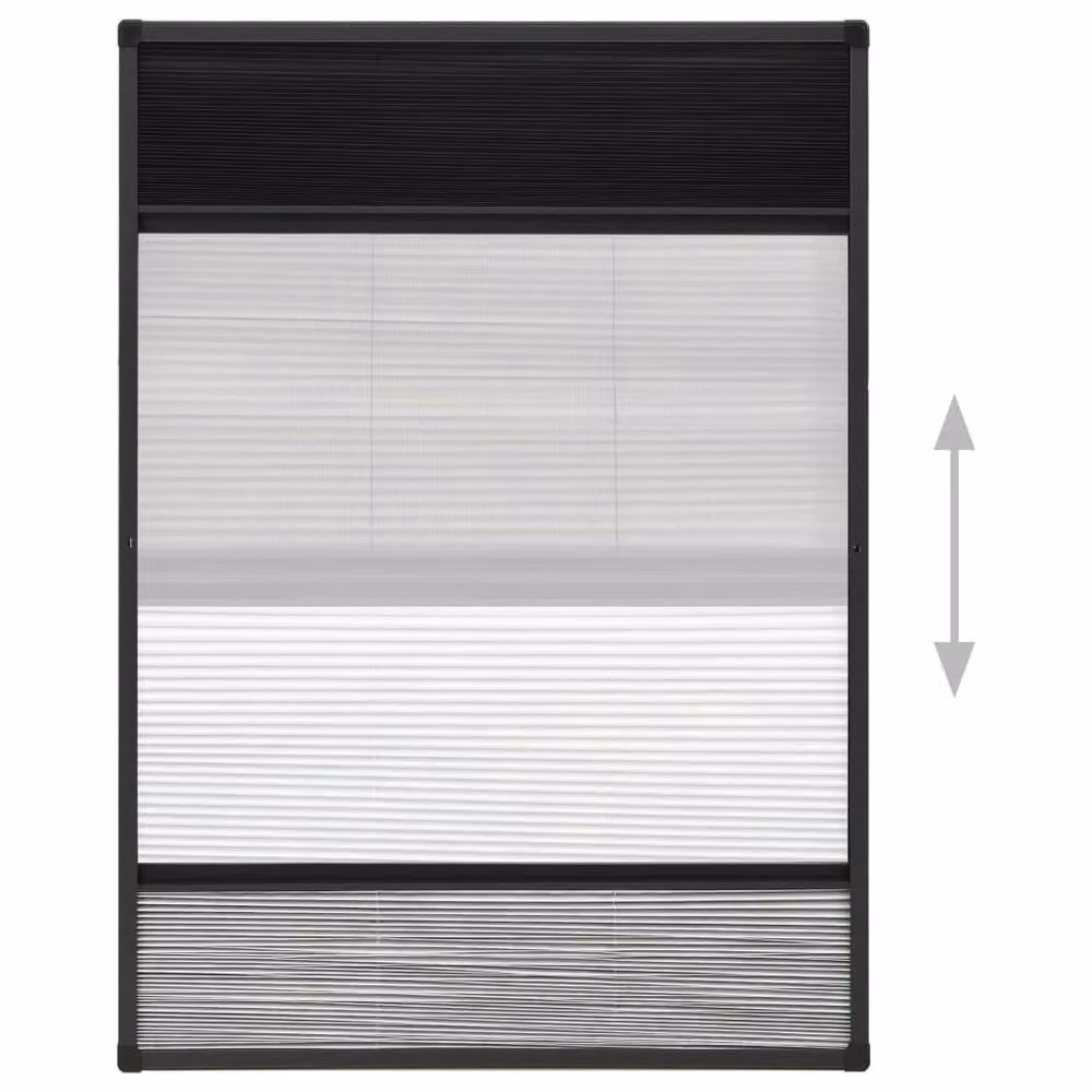 Berkfield Home Plisse Insect Screen for Windows with Shade, Aluminium, Black, W: 80 cm, H: 120 cm – 3