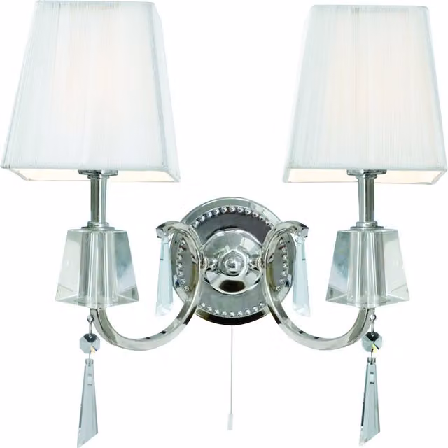 Portico 2 Light Modern Wall Light in Chrome