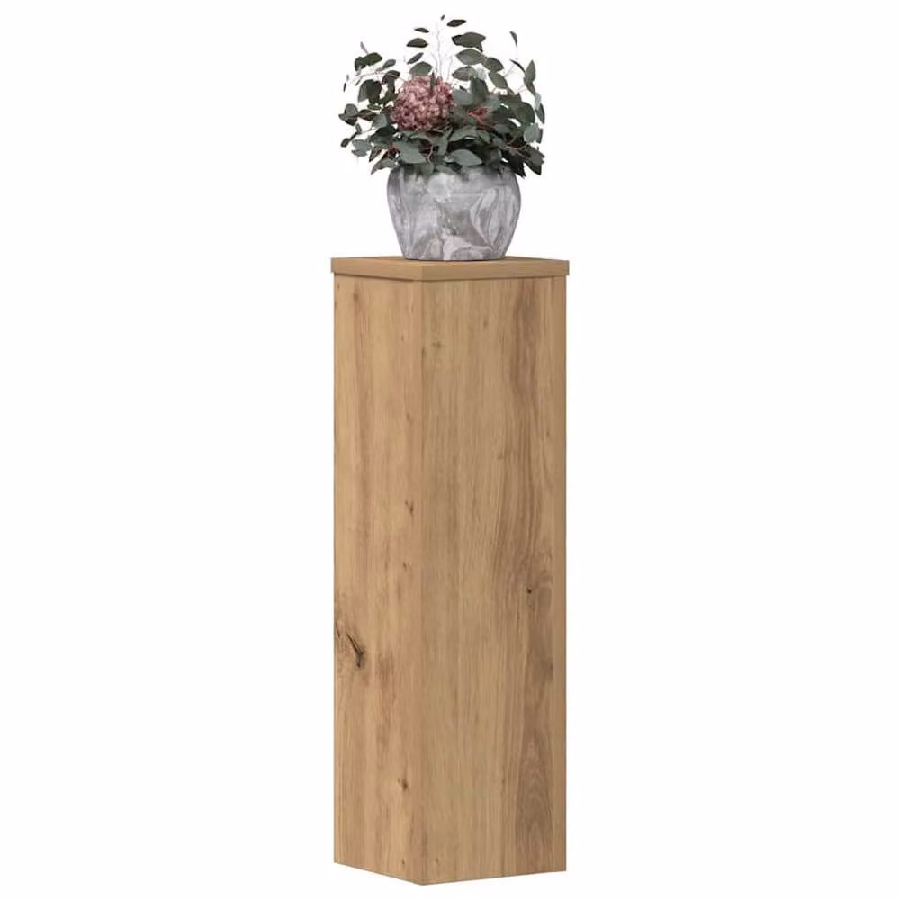 Berkfield Home Set of 2 Artisan Oak Plant Stands in Brown, W/D/H: 17 x 17 x 60 cm – 3