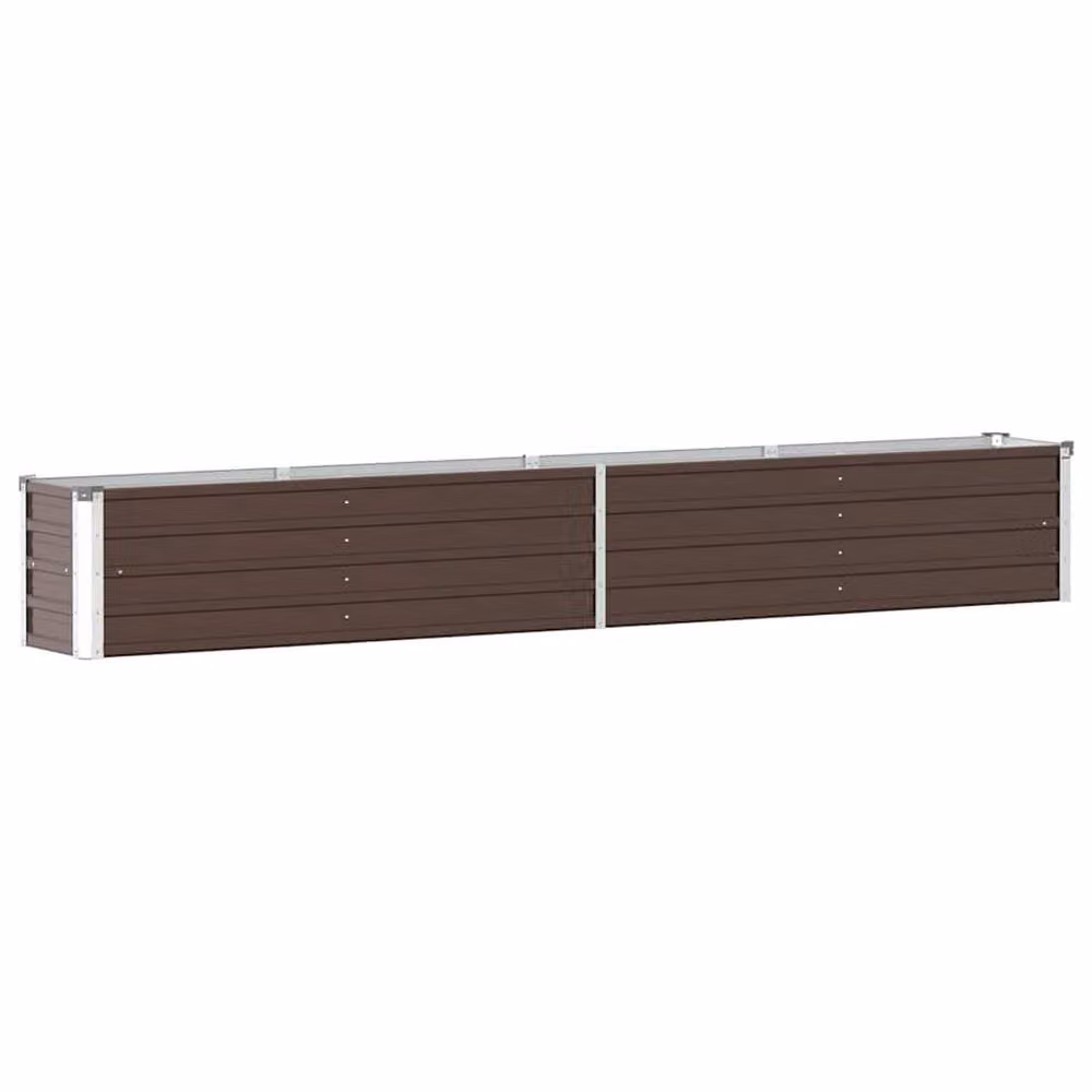 Berkfield Home Garden Brown Galvanised Steel Raised Bed W/D/H: 320 x 40 x 45 cm – 2