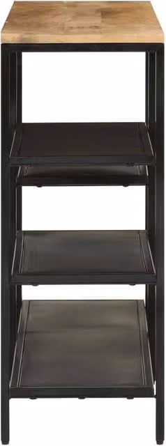 Berkfield Home Beautiful Console Table in Brown Solid Rough Mango Wood and Iron, W/D/H: 110 x 30 x 75 cm – 1