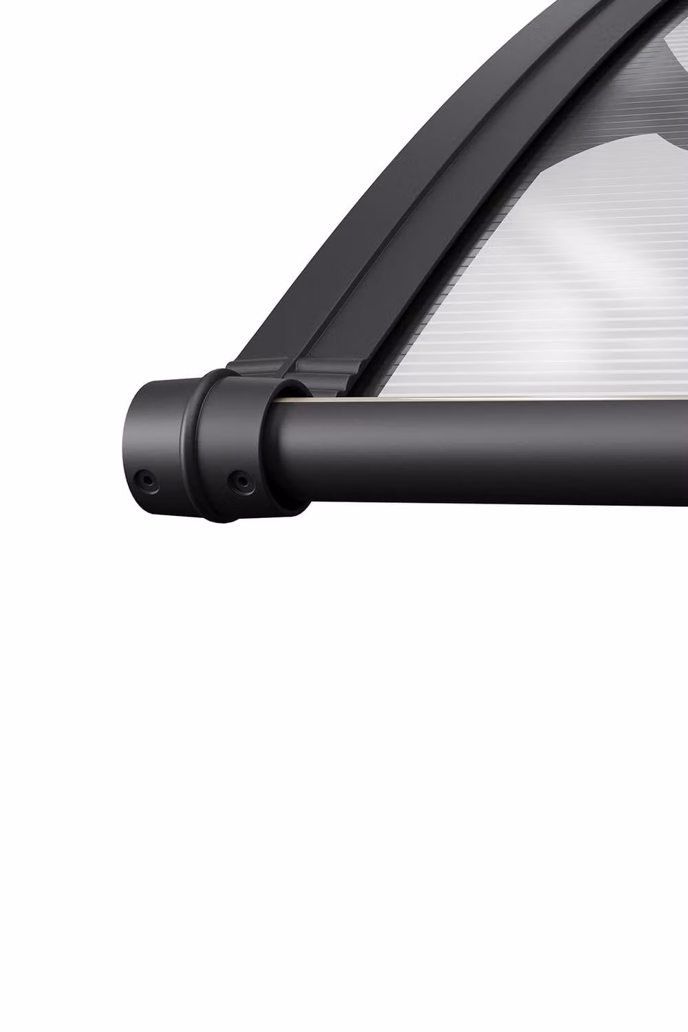 Living and Home Outdoor Door Canopy Window Awning with Drainage Channel in Grey, W: 100 cm, H: 28 cm – 4