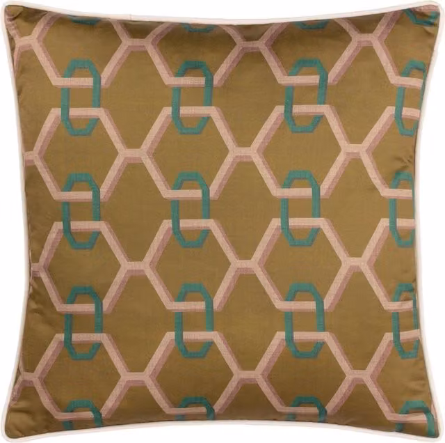 Make It A Home Carnaby Chain Geometric Satin Square Cushion in Bronze
