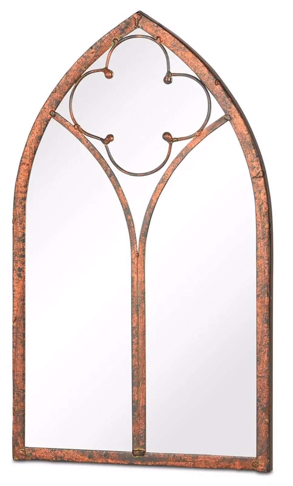 Inspirational Gifting Leavesdon Arched Window Mirror in Brown/Bronze, Height: 40 cm, Width: 24 cm, Depth: 2 cm – 3
