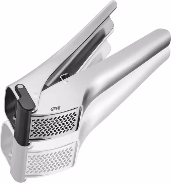 Gefu GARLICO Premium Garlic Press with Swivel Sieve in Silver
