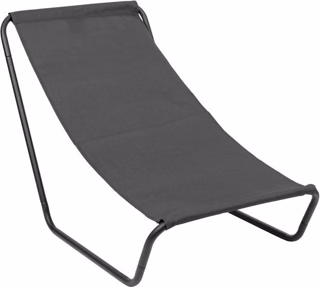 Harbour Housewares Folding Beach Lounger in Matt Black with Textilene Fabric and Powder Coated Steel Frame