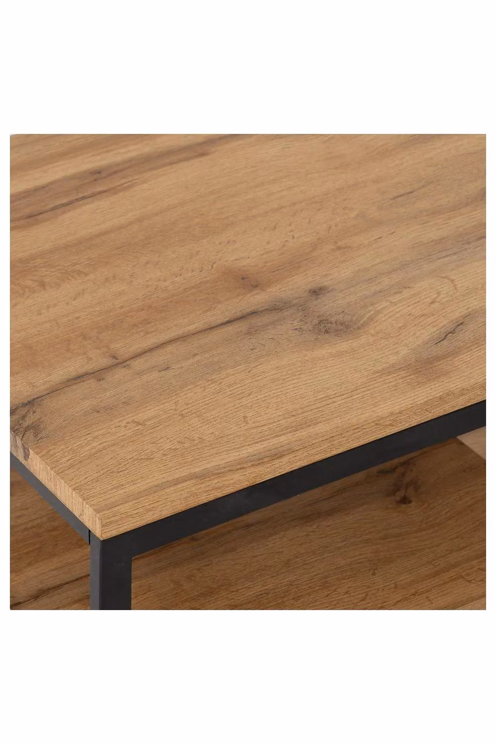 Seconique Durham Industrial Coffee Table in Oak and Black – 7