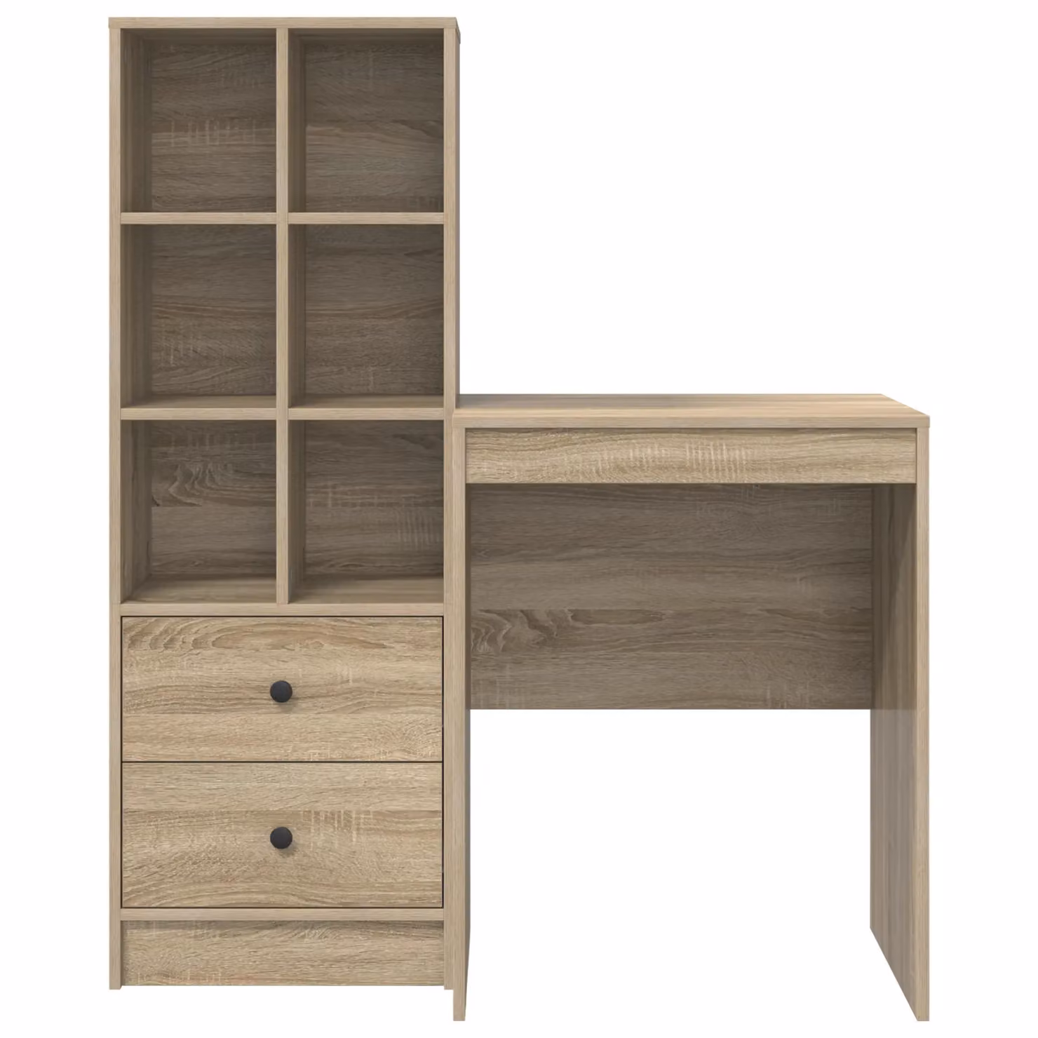 Berkfield Modern Writing Desk with Storage in Sonoma Oak and Green – 2