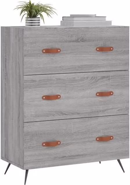 Berkfield Home Classic Chest of Drawers in Grey, W/D/H: 69.5 x 34 x 90 cm – 1
