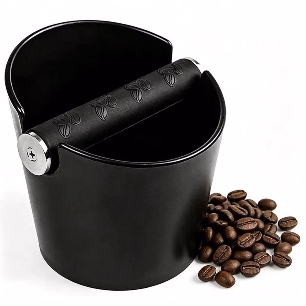 PAWNORA Round Metal Coffee Knock Box with Non-Slip Base in Black – 3