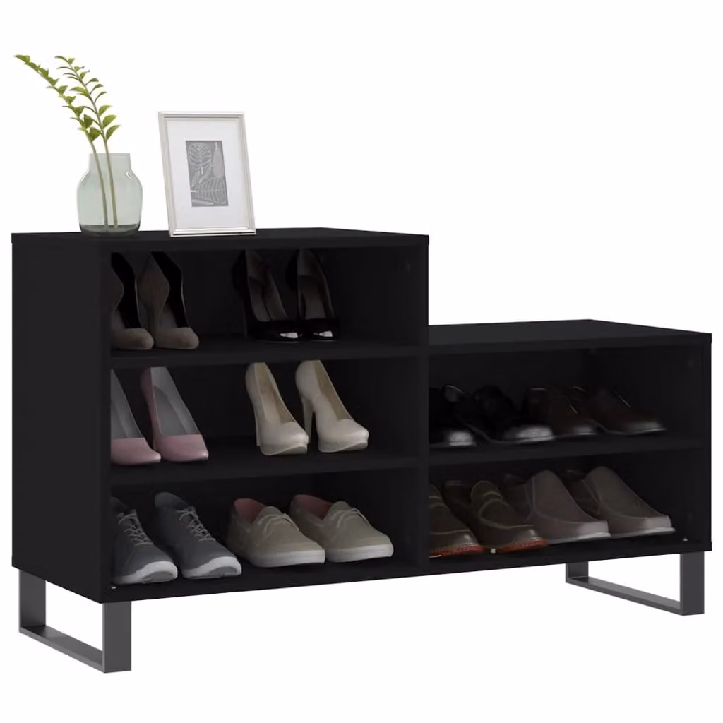 Berkfield Home Modern Black Wall Mounted Shoe Cabinet W/D/H: 102 x 36 x 60 cm – 3