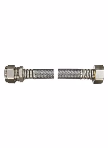 McAlpine Flexible Tap Connector 15mm x 3/4 inch, 100cm, Silver