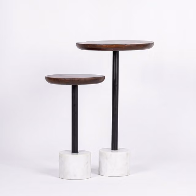 Elm Home And Garden Marble Arch Nest of Tables in Brown